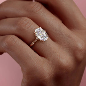 The Eve Set With A 1.5 Carat Oval 14K Rose Gold Lab Diamond