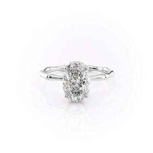 The Eve Set With A 1 Carat Oval 18K White Gold Lab Diamond