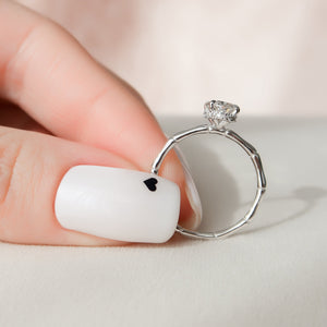The Eve Set With A 3 Carat Oval 18K White Gold Lab Diamond