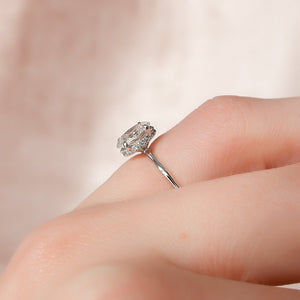 The Eve Set With A 3 Carat Oval 18K White Gold Lab Diamond