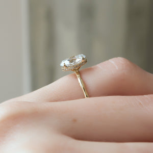 The Eve Set With A 3 Carat Oval 14K Yellow Gold Lab Diamond