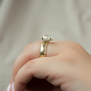 The Eve Set With A 3 Carat Oval 14K Yellow Gold Lab Diamond