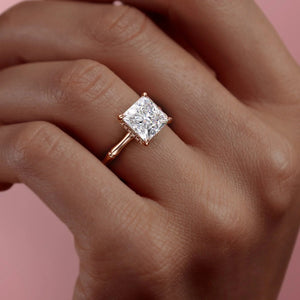 The Eve Set With A 1 Carat Princess 18K Rose Gold Lab Diamond