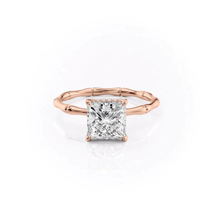 The Eve Set With A 1 Carat Princess 18K Rose Gold Lab Diamond