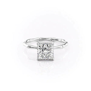 The Eve Set With A 1.5 Carat Princess 18K White Gold Lab Diamond