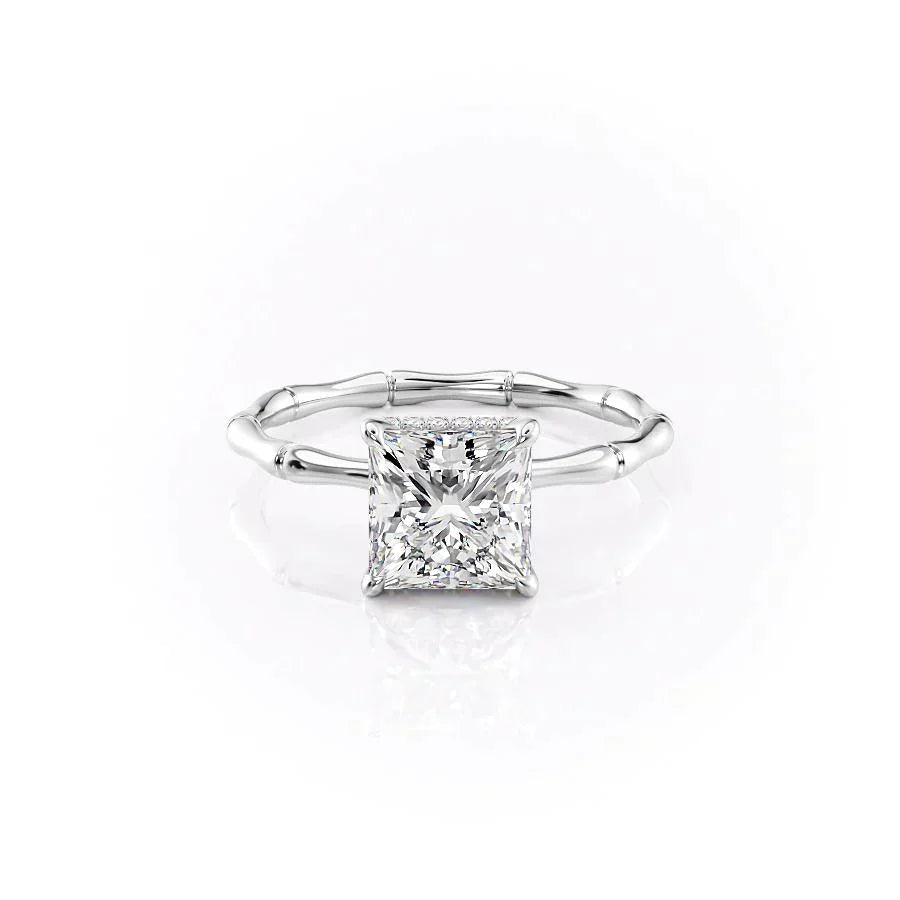 The Eve Set With A 1 Carat Princess 18K White Gold Lab Diamond