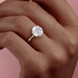 The Eve Set With A 1.5 Carat Round 14K Rose Gold Lab Diamond