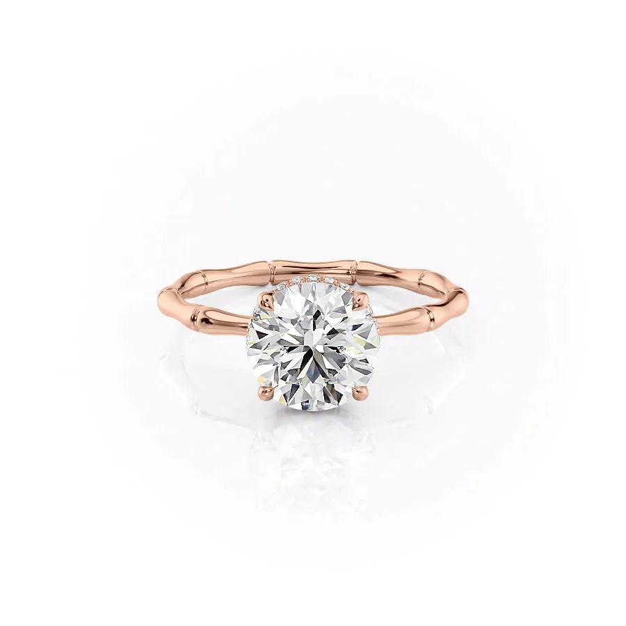 The Eve Set With A 1.5 Carat Round 14K Rose Gold Lab Diamond