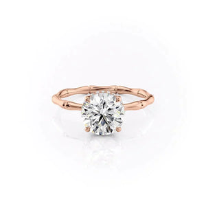 The Eve Set With A 1.5 Carat Round 14K Rose Gold Lab Diamond