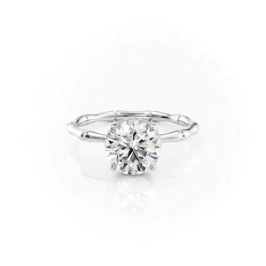 The Eve Set With A 2.5 Carat Round 18K White Gold Lab Diamond