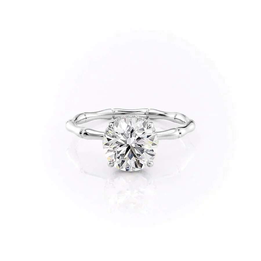 The Eve Set With A 1 Carat Round 14K White Gold Lab Diamond