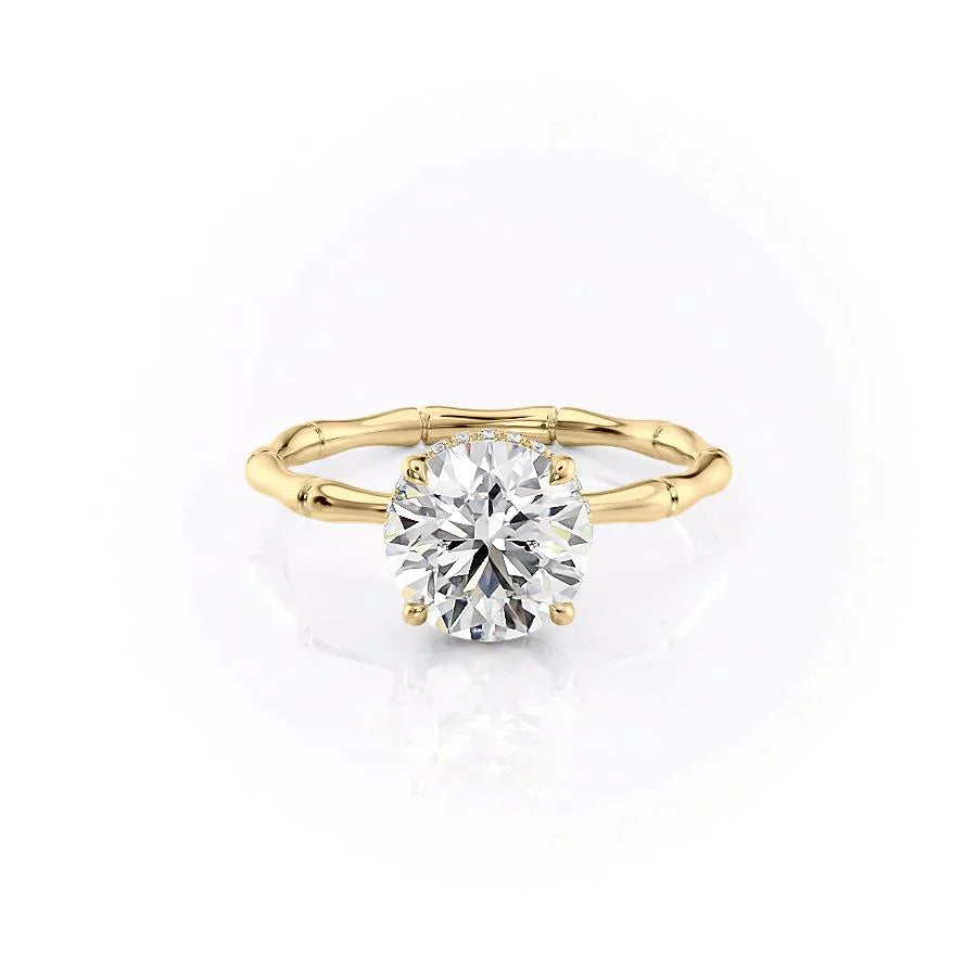 The Eve Set With A 1 Carat Round 18K Yellow Gold Lab Diamond