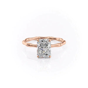 The Eve Set With A 3 Carat Radiant 14K Rose Gold Lab Diamond