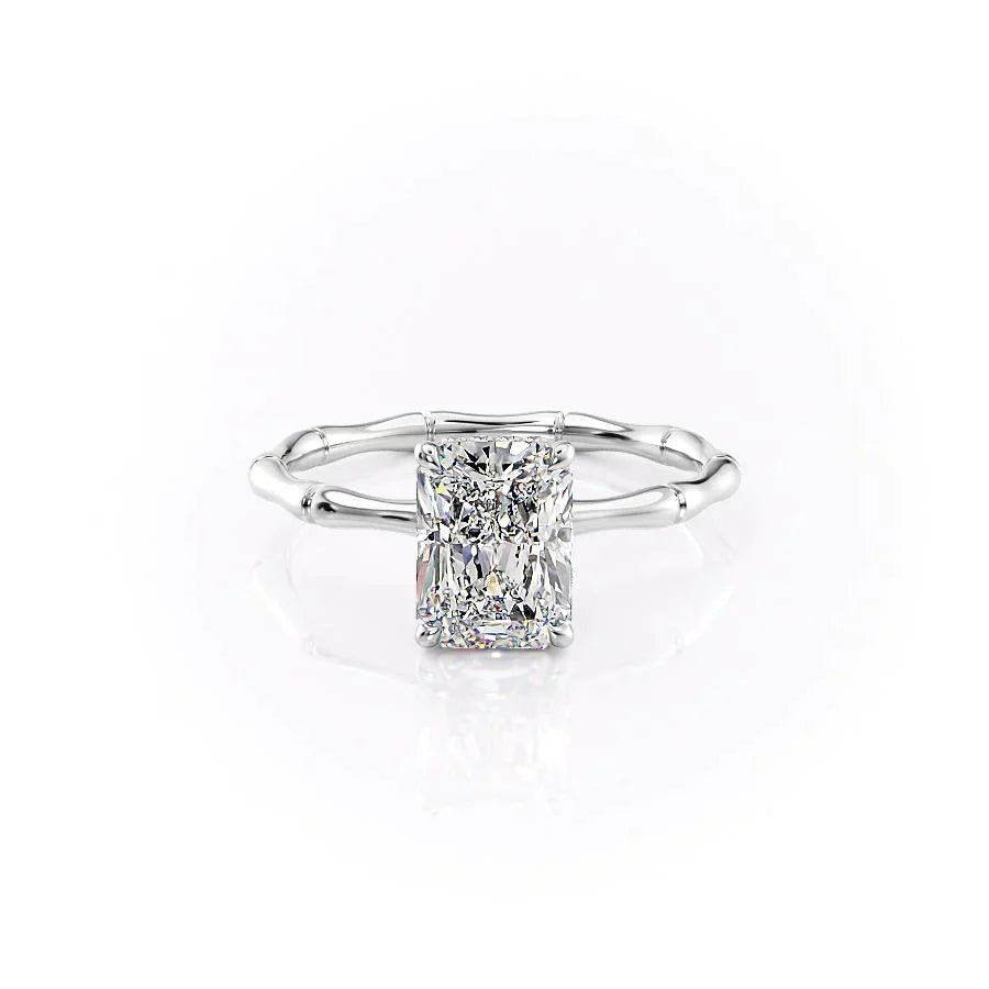 The Eve Set With A 3 Carat Radiant 18K White Gold Lab Diamond