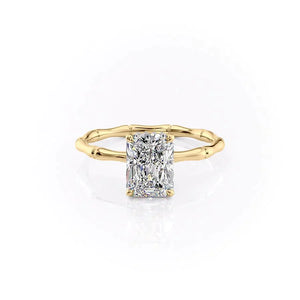 The Eve Set With A 1 Carat Radiant 14K Yellow Gold Lab Diamond