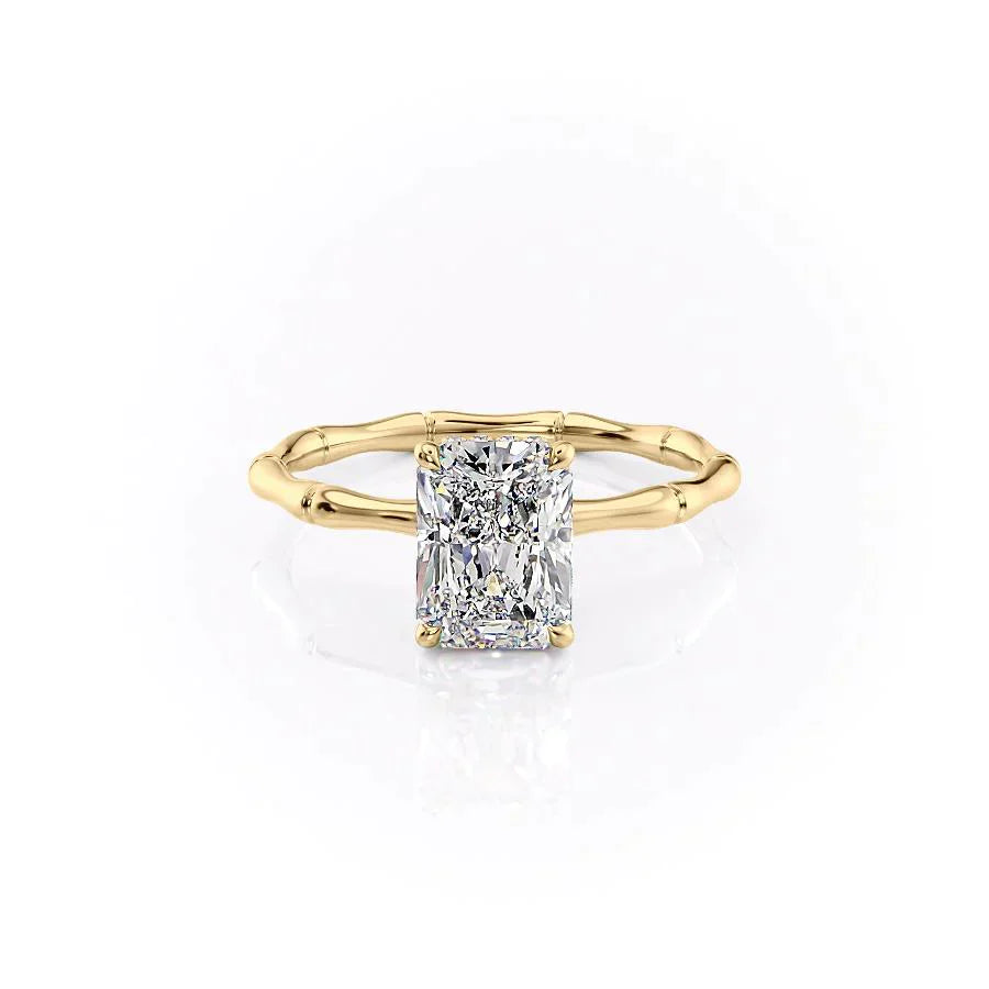 The Eve Set With A 1.5 Carat Radiant 14K Yellow Gold Lab Diamond