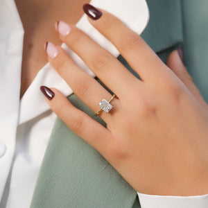 The Eve Set With A 1.5 Carat Radiant 18K Yellow Gold Lab Diamond