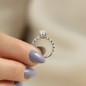 The Adelle Set With A 1 Carat Marquise 14K White Gold Lab Diamond