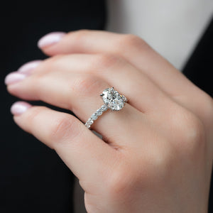 The Adelle Set With A 2 Carat Oval 14K White Gold Lab Diamond