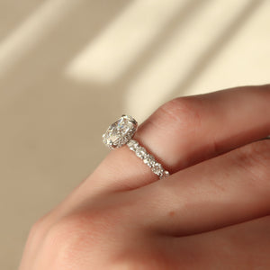The Adelle Set With A 2 Carat Oval 14K White Gold Lab Diamond
