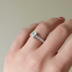 The Adelle Set With A 2 Carat Oval 14K White Gold Lab Diamond