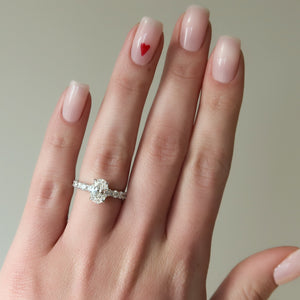 The Adelle Set With A 2 Carat Oval 14K White Gold Lab Diamond