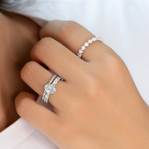 The Adelle Set With A 2 Carat Oval 14K White Gold Lab Diamond