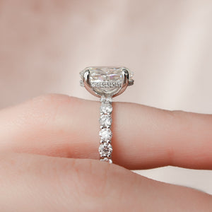 The Adelle Set With A 2 Carat Oval 14K White Gold Lab Diamond