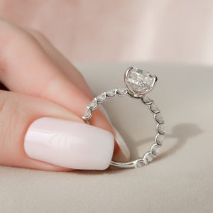 The Adelle Set With A 2 Carat Oval 14K White Gold Lab Diamond