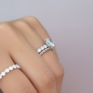 The Adelle Set With A 2 Carat Oval 14K White Gold Lab Diamond