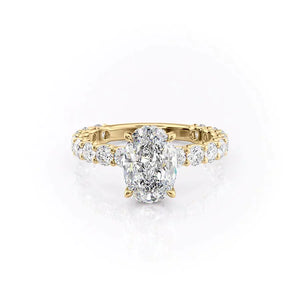 The Adelle Set With A 2.5 Carat Oval 18K Yellow Gold Lab Diamond