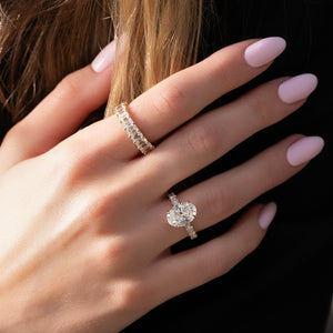 The Adelle Set With A 1 Carat Oval 18K Yellow Gold Lab Diamond