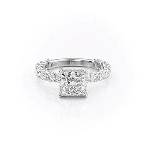 The Adelle Set With A 2 Carat Princess 14K White Gold Lab Diamond