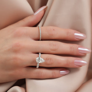 The Adelle Set With A 2 Carat Pear 14K White Gold Lab Diamond