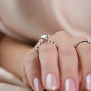 The Adelle Set With A 2 Carat Pear 14K White Gold Lab Diamond