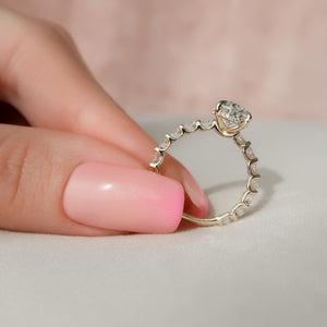 The Adelle Set With A 1 Carat Pear 18K Yellow Gold Lab Diamond