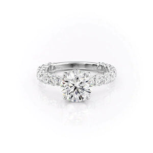 The Adelle Set With A 2 Carat Round 14K White Gold Lab Diamond