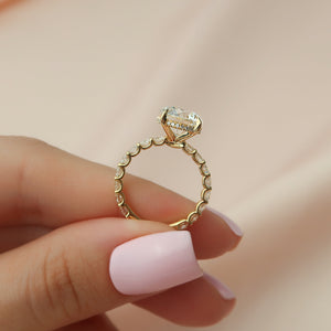 The Adelle Set With A 1 Carat Round 18K Yellow Gold Lab Diamond