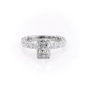 The Adelle Set With A 2 Carat Radiant 18K White Gold Lab Diamond