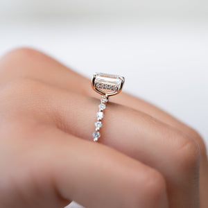 The Khloe Set With A 1 Carat Emerald 14K Rose Gold Lab Diamond