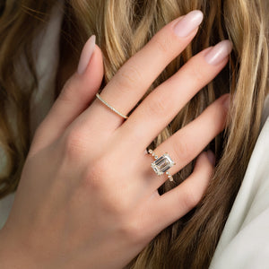 The Khloe Set With A 1 Carat Emerald 18K Yellow Gold Lab Diamond