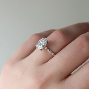 The Khloe Set With A 1 Carat Oval 18K White Gold Lab Diamond