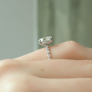 The Khloe Set With A 1 Carat Oval 18K White Gold Lab Diamond