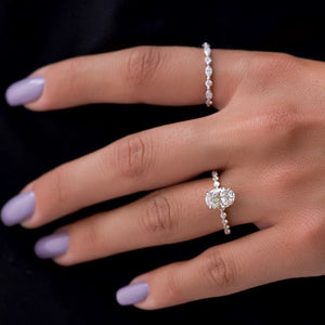 The Khloe Set With A 1 Carat Oval 18K Yellow Gold Lab Diamond