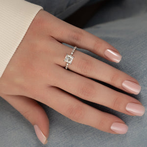 The Khloe Set With A 1 Carat Princess 18K White Gold Lab Diamond