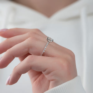 The Khloe Set With A 1 Carat Princess 18K White Gold Lab Diamond