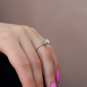 The Khloe Set With A 1 Carat Round 18K White Gold Lab Diamond