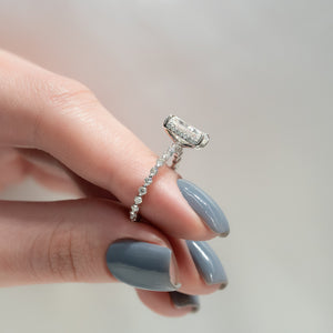 The Khloe Set With A 1 Carat Radiant 14K White Gold Lab Diamond