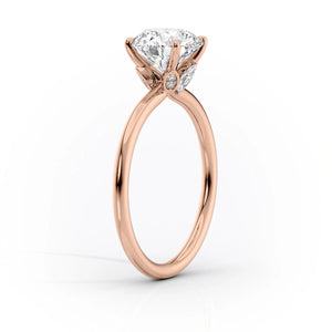 The Luna Set  With A 5 Carat Radiant 18K Rose Gold Moissanite
