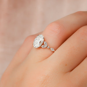 The Chelsea Set  With A 3 Carat Oval 14K Rose Gold Moissanite